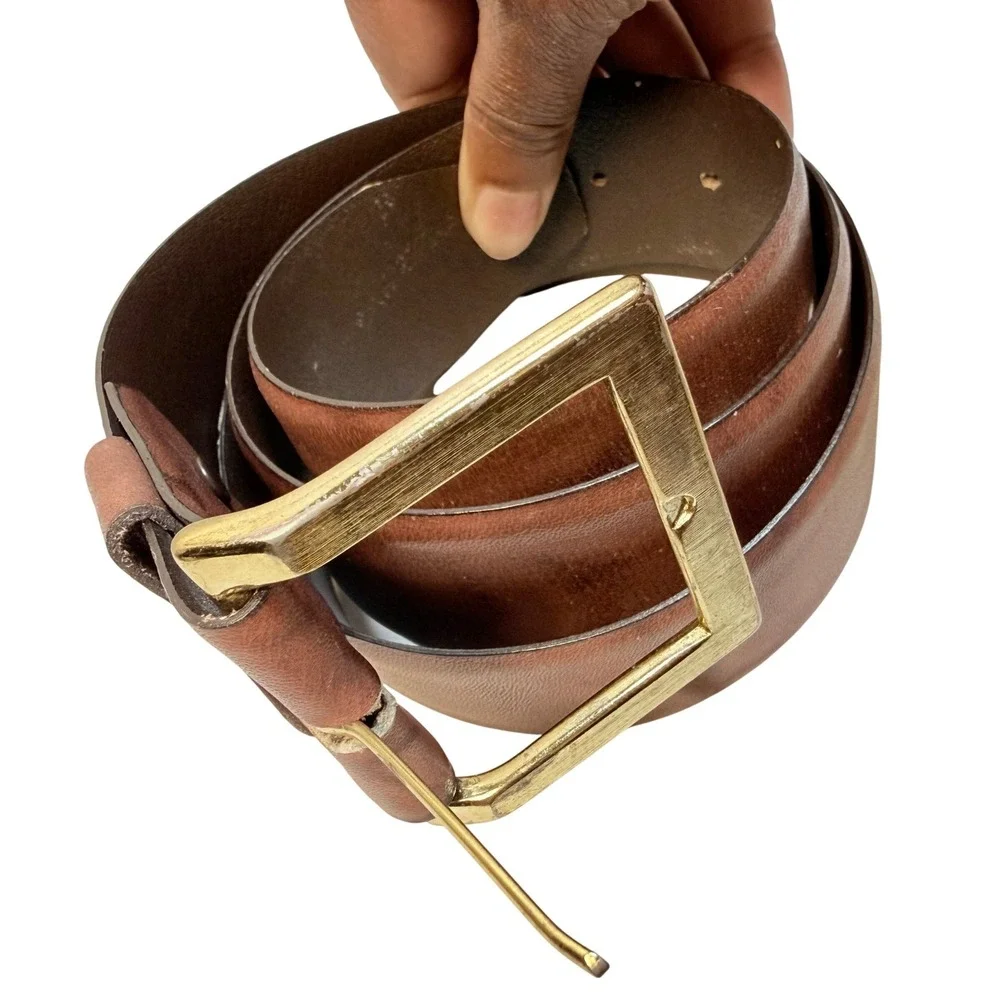 Paris Leather Belt Mens 40 Brown Good Marbled Genuine Cowhide 90017 2